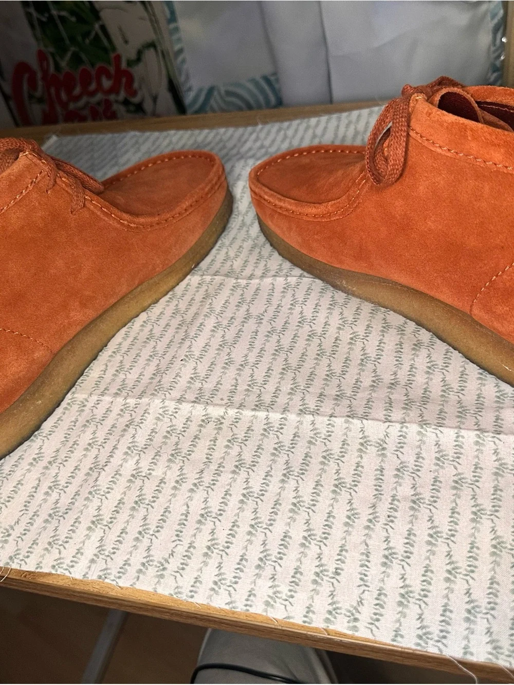 Clarks Originals Wallabee Boots – Rust/Orange Suede (Excellent Condition)